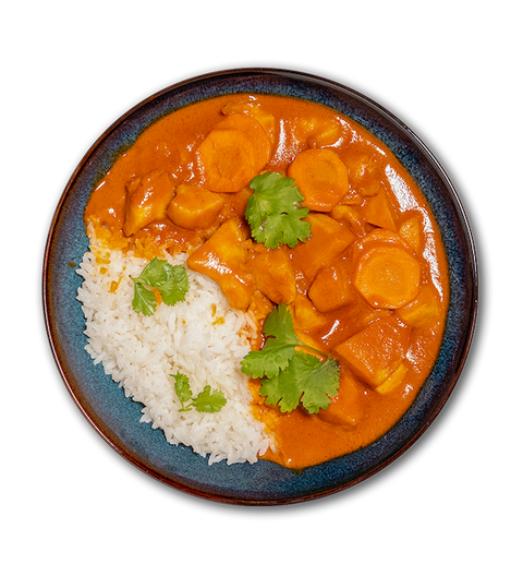 piatto di pollo al curry rosso